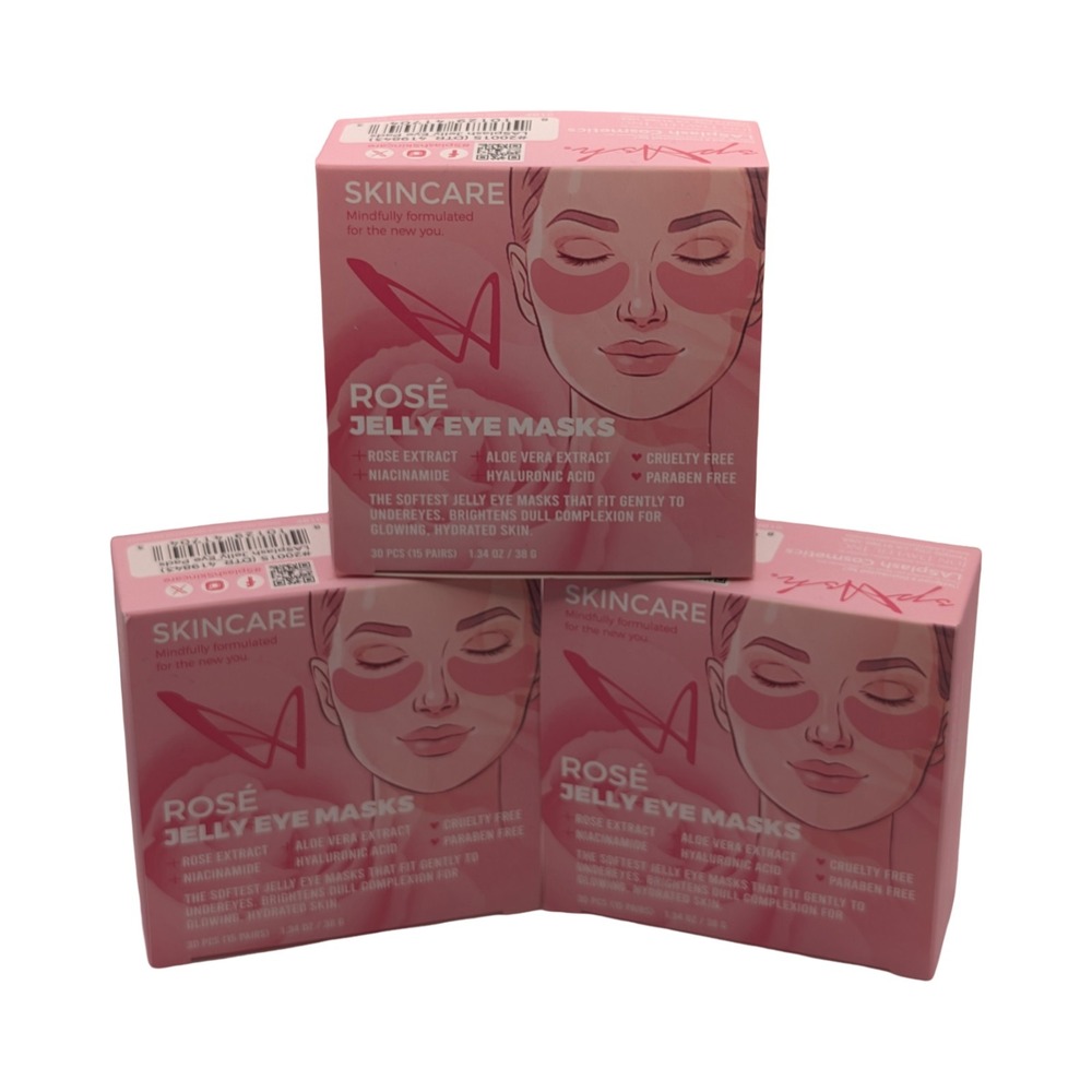 Rosé Jelly Eye Masks – Lot of 3 Boxes Rose, Niacinamide & Hyaluronic Acid